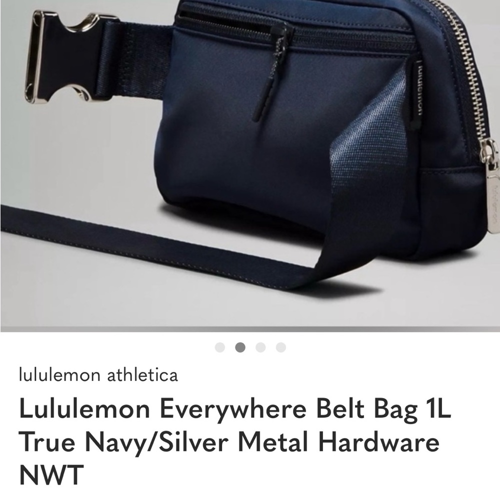 lululemon athletica Navy Everywhere Belt Bag with metal hardware NWT - Picture 4 of 11
